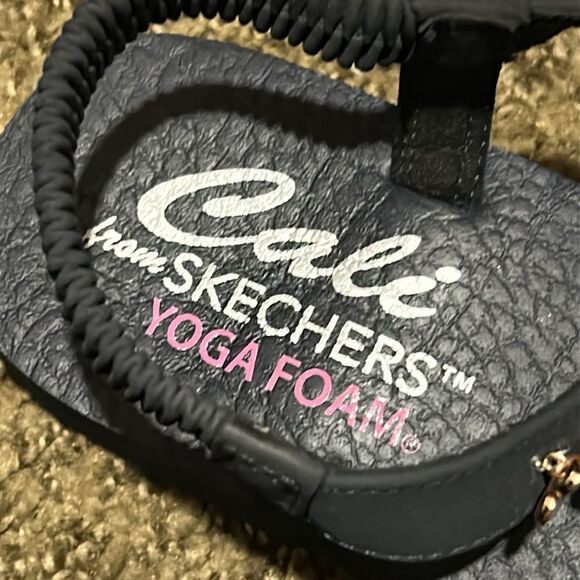 Skechers happy Daisy Dark Blue Sandals with enamel Floral flowers Design size 6 - Picture 5 of 8